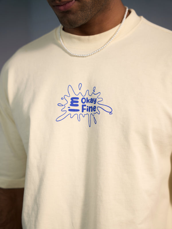 CONTRAST PRINT HEAVYWEIGHT T-SHIRT