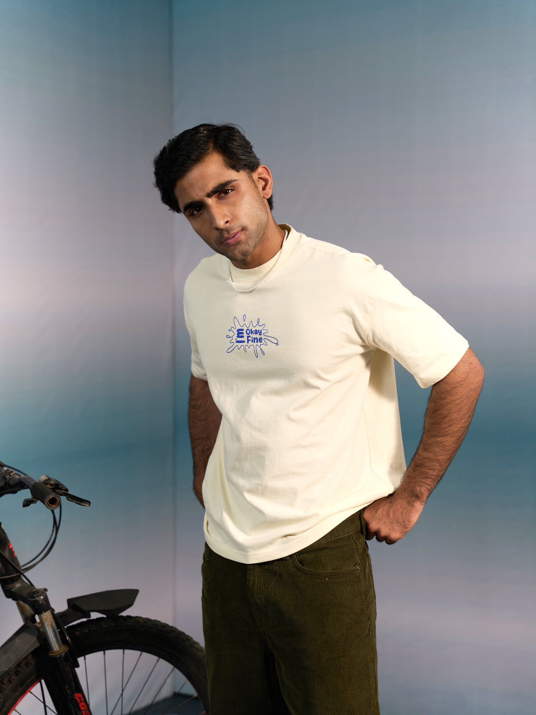 CONTRAST PRINT HEAVYWEIGHT T-SHIRT