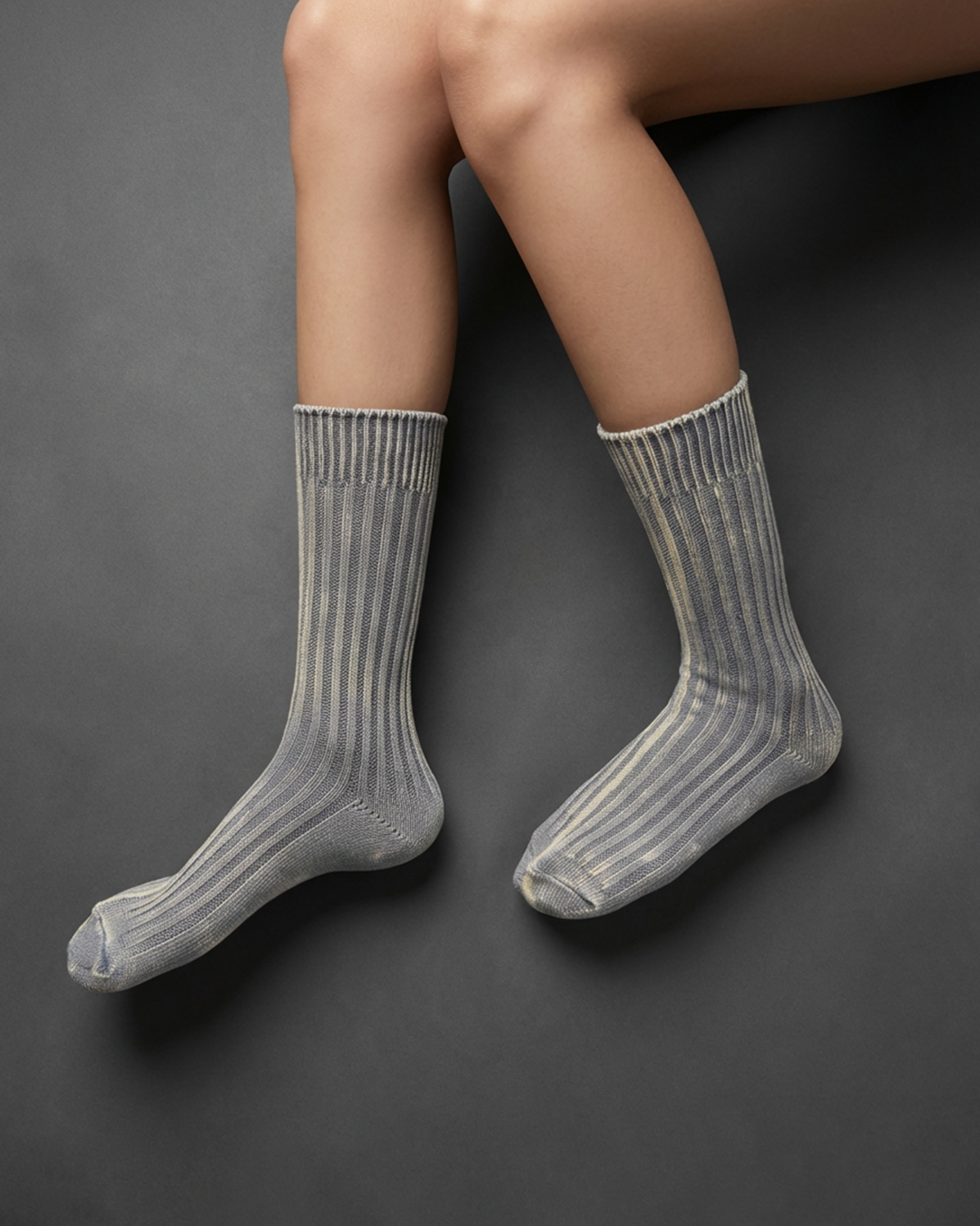 RIBBED STONE CREW SOCKS